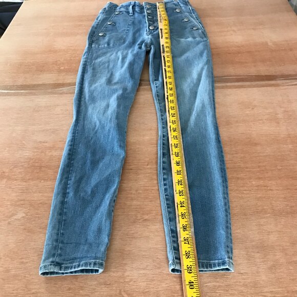 7 for all Mankind Portia Slim Jeans Women 27 Blue High Rise Button Fly Stretch - Picture 5 of 15